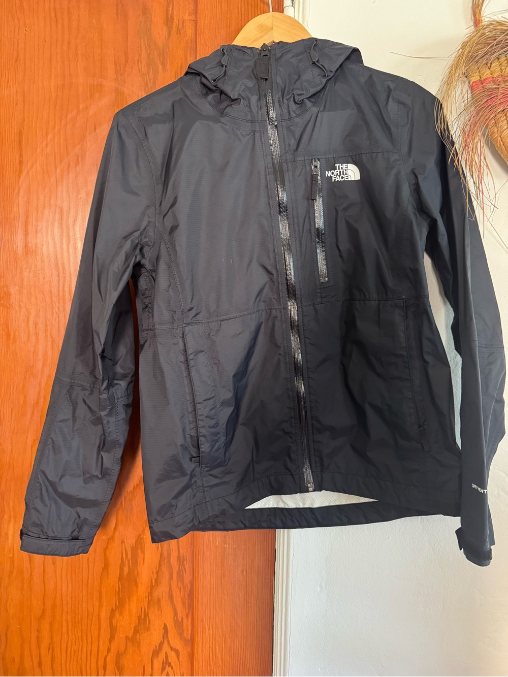 The North Face Black Hooded Shell with White Logo